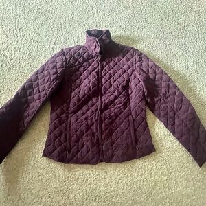 Eddie Bauer women’s goose down quilted purple zip up